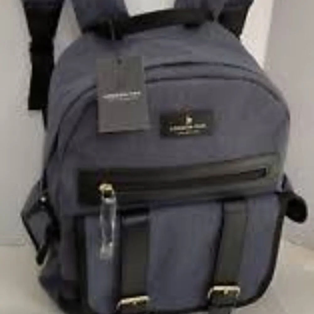 Nwt London Fog Denim Canvas Backpack